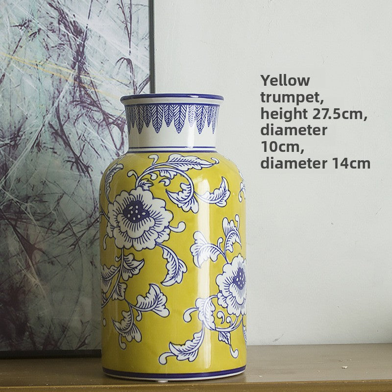 Hand Painted Blue and White Ceramic Vase for Home Decoration